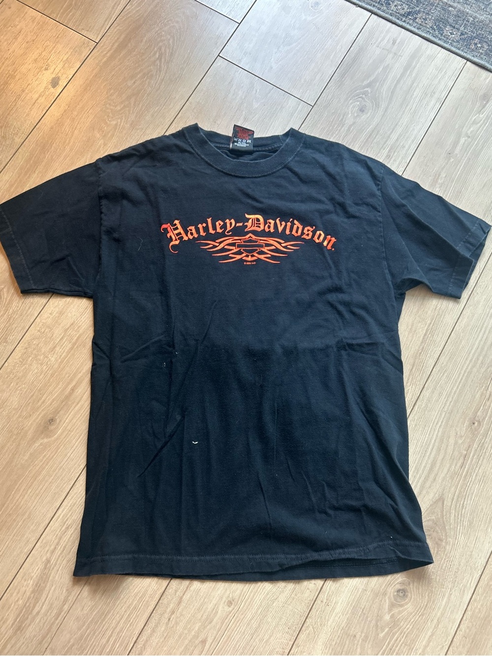 Harley-Davidson Black Tee with Orange Script